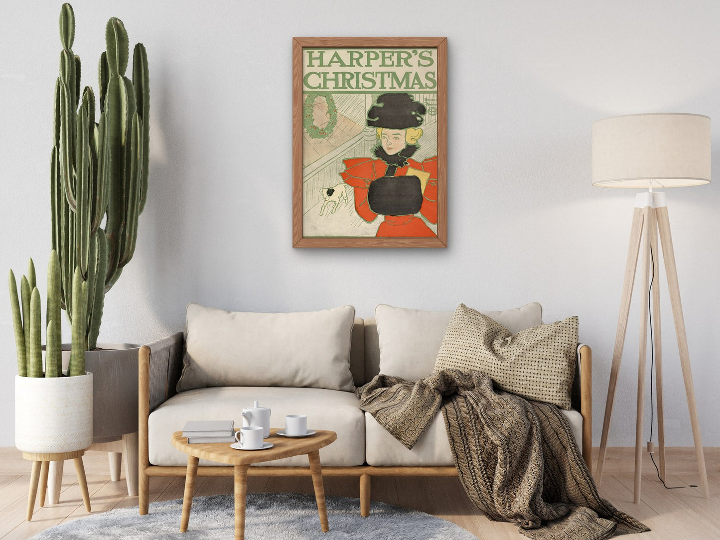 Harper's Christmas by Edward Penfield 1890, Wall Art Print, Fine Art Reproduction, Museum Quality Decor, Poster
