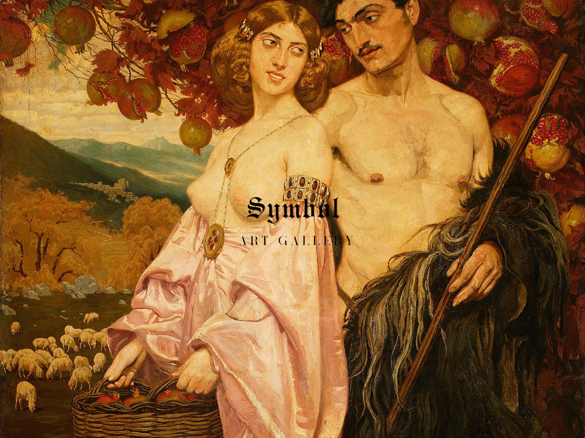 Self Portrait with Sicilian by Edward Okuń 1901, Wall Art Print, Fine Art Reproduction, Museum Quality Decor, Poster