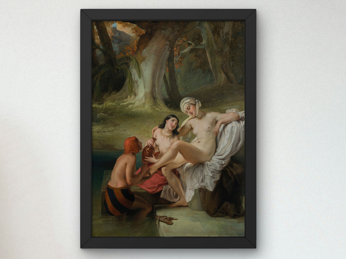 Bathsheba at the Bath by Francesco Hayez 1845, Wall Art Print, Fine Art Reproduction, Museum Quality Decor, Poster