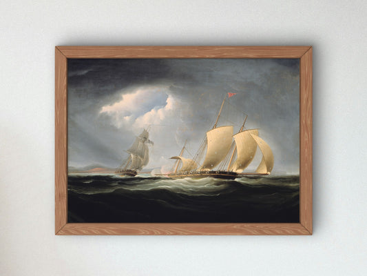 Capture of the Tripoli by the Enterprise by Thomas Birch 1806, Wall Art Print, Fine Art Reproduction, Museum Quality Decor, Poster