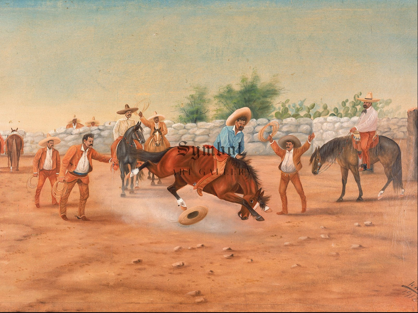 Jineteada by Ernesto Icaza 1911, Wall Art Print, Fine Art Reproduction, Museum Quality Decor, Poster