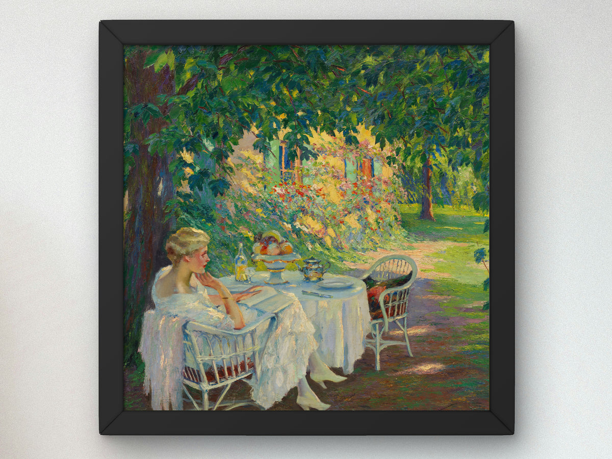 In the Shade by Edward Cucuel 1920, Wall Art Print, Fine Art Reproduction, Museum Quality Decor, Poster