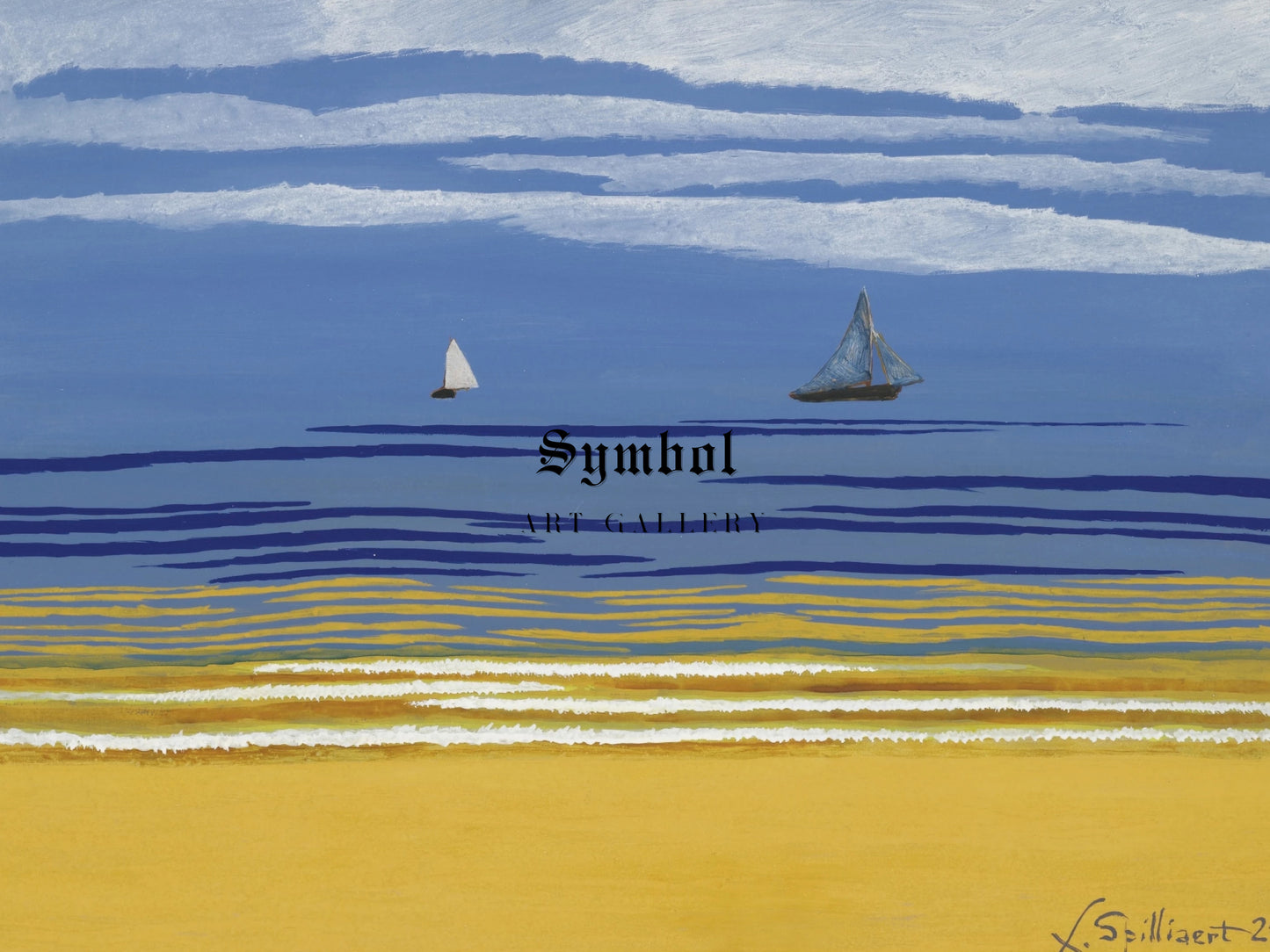 Seascape with Sailboats by Léon Spilliaert 1925, Wall Art Print, Fine Art Reproduction, Museum Quality Decor, Poster