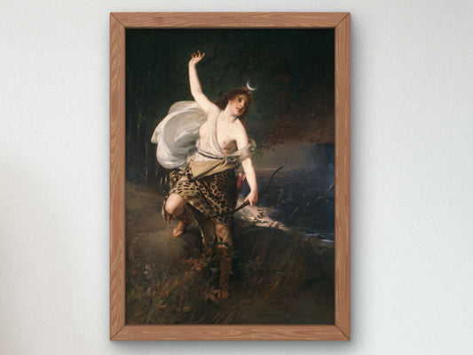 Diana by Julius Kronberg 1881, Wall Art Print, Fine Art Reproduction, Museum Quality Decor, Poster