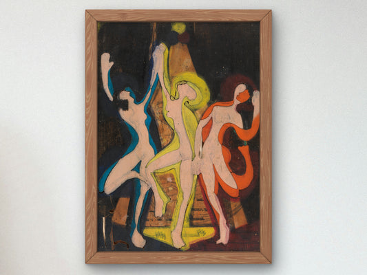 Colour Dance Colour Block II by Ernst Ludwig Kirchner 1933, Wall Art Print, Fine Art Reproduction, Museum Quality Decor, Poster