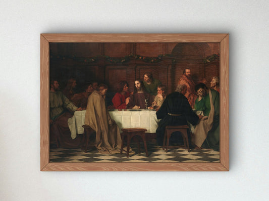 The Last Supper by Eduard Gebhardt 1870, Wall Art Print, Fine Art Reproduction, Museum Quality Decor, Poster