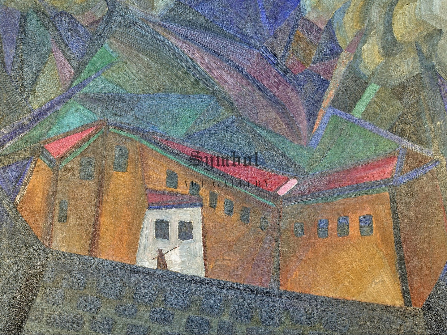 Prison by Oleksandr Bohomazov 1916, Wall Art Print, Fine Art Reproduction, Museum Quality Decor, Poster