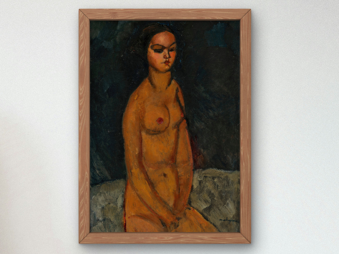 Seated Nude by Amedeo Modigliani 1908, Wall Art Print, Fine Art Reproduction, Museum Quality Decor, Poster