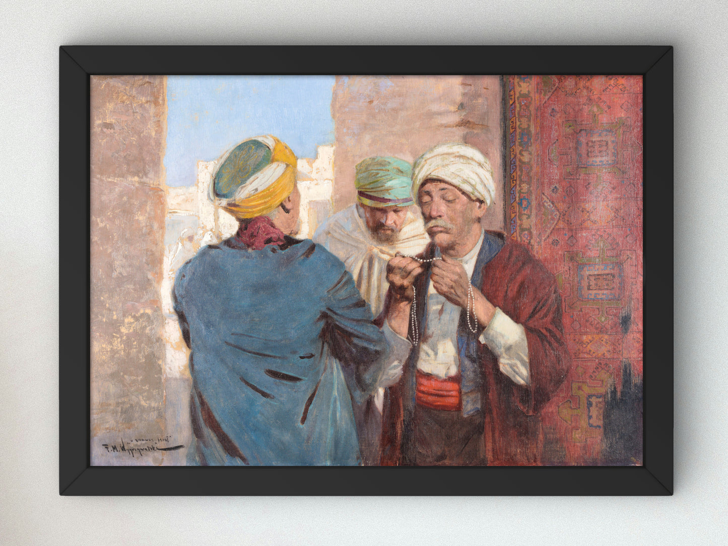 At the Pearl Connoisseur by Feliks Michał Wygrzywalski 1891, Wall Art Print, Fine Art Reproduction, Museum Quality Decor, Poster
