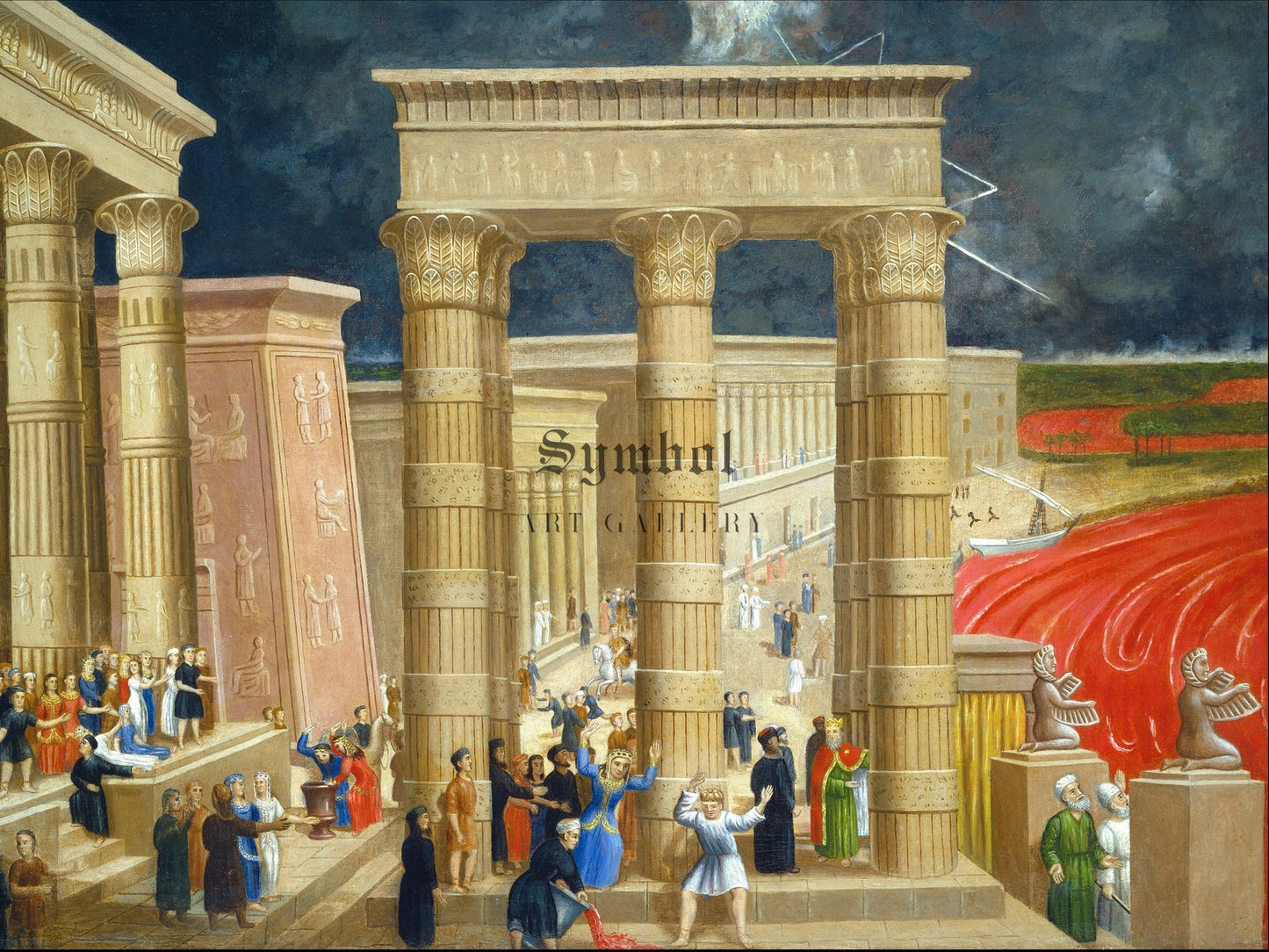 He Turned Their Waters into Blood by Erastus Salisbury Field 1872, Wall Art Print, Fine Art Reproduction, Museum Quality Decor, Poster