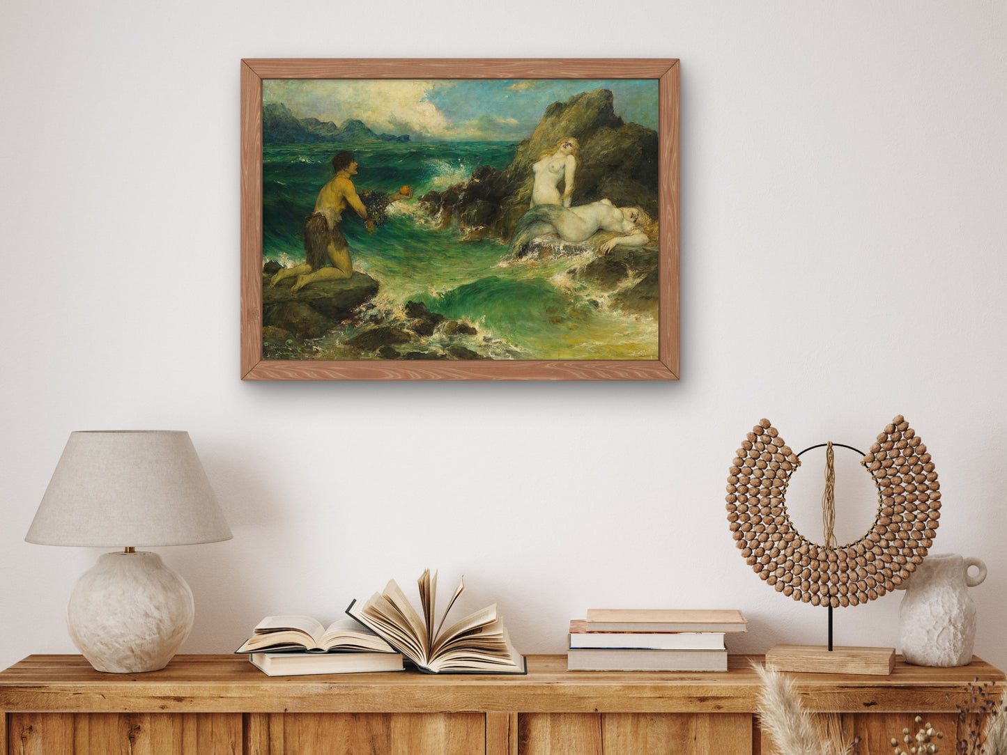 Mermaids by Ferdinand Leeke 1900, Wall Art Print, Fine Art Reproduction, Museum Quality Decor, Poster