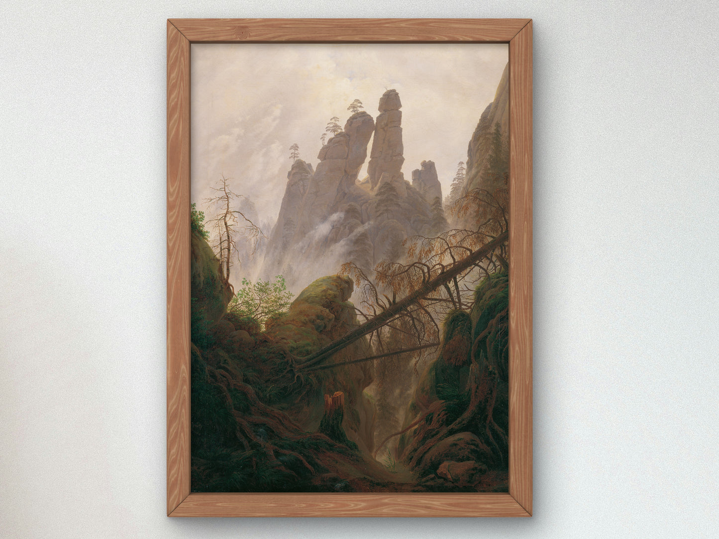 Felsenlandschaft im Elbsandsteingebirge by Caspar David Friedrich 1822, Wall Art Print, Fine Art Reproduction, Museum Quality Decor, Poster
