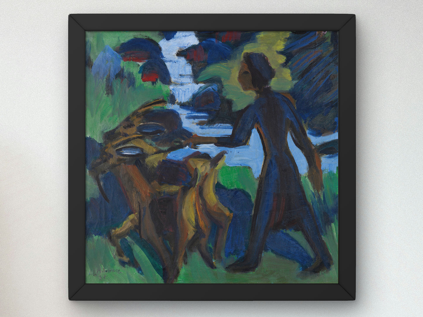 Woman with Goat by Ernst Ludwig Kirchner 1938, Wall Art Print, Fine Art Reproduction, Museum Quality Decor, Poster