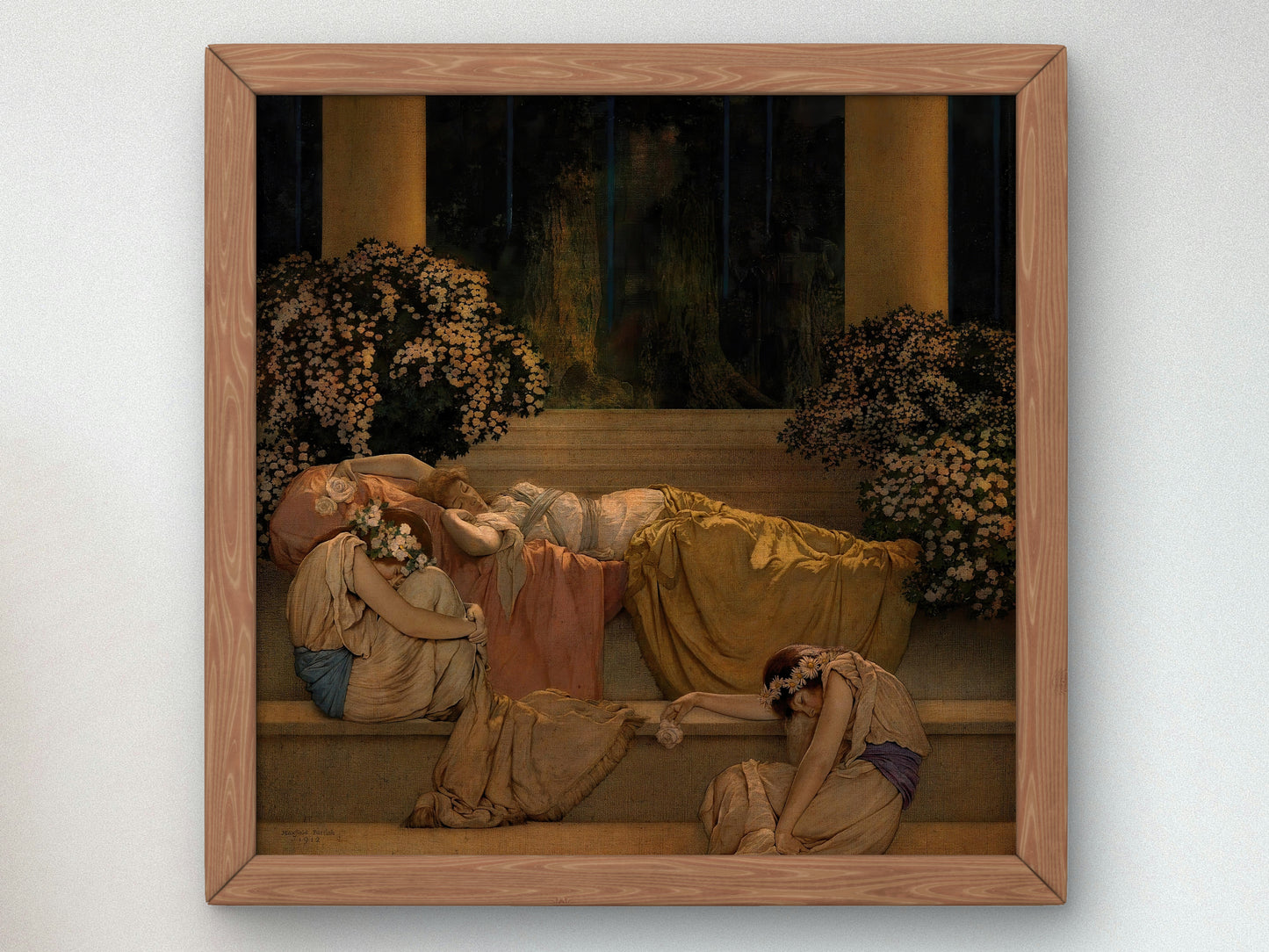 Sleeping Beauty in the Wood by Maxfield Parrish 1912, Wall Art Print, Fine Art Reproduction, Museum Quality Decor, Poster