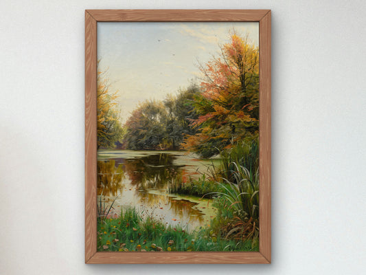Wooded Landscape by Peder Mørk Mønsted 1898, Wall Art Print, Fine Art Reproduction, Museum Quality Decor, Poster