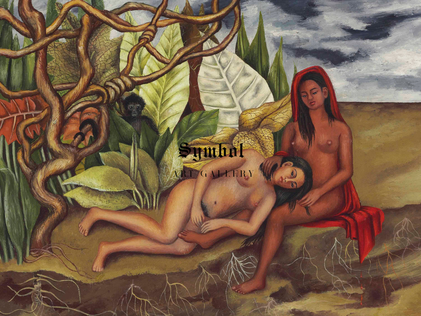 Two Nudes in the Forest by Frida Kahlo 1939, Wall Art Print, Fine Art Reproduction, Museum Quality Decor, Poster