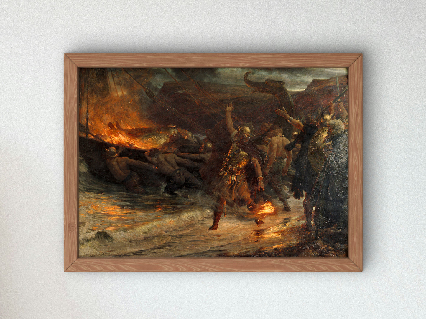 The Funeral of a Viking by Frank Bernard Dicksee 1893, Wall Art Print, Fine Art Reproduction, Museum Quality Decor, Poster