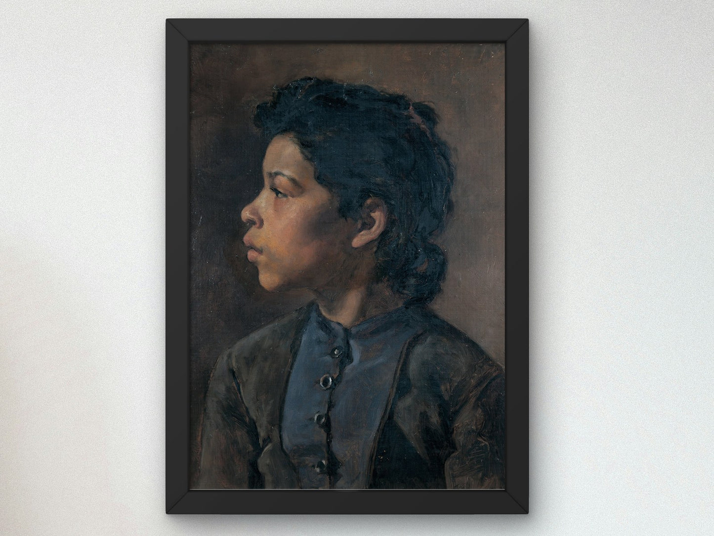 Head of a Girl by Elizabeth Nourse 1882, Wall Art Print, Fine Art Reproduction, Museum Quality Decor, Poster