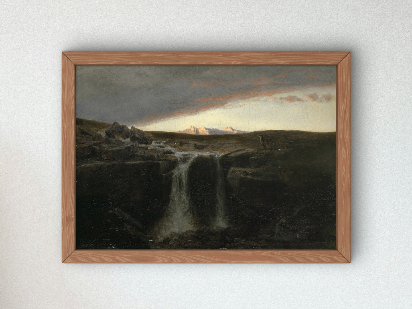 Mountain Landscape with Waterfall by Arnold Böcklin 1849, Wall Art Print, Fine Art Reproduction, Museum Quality Decor, Poster