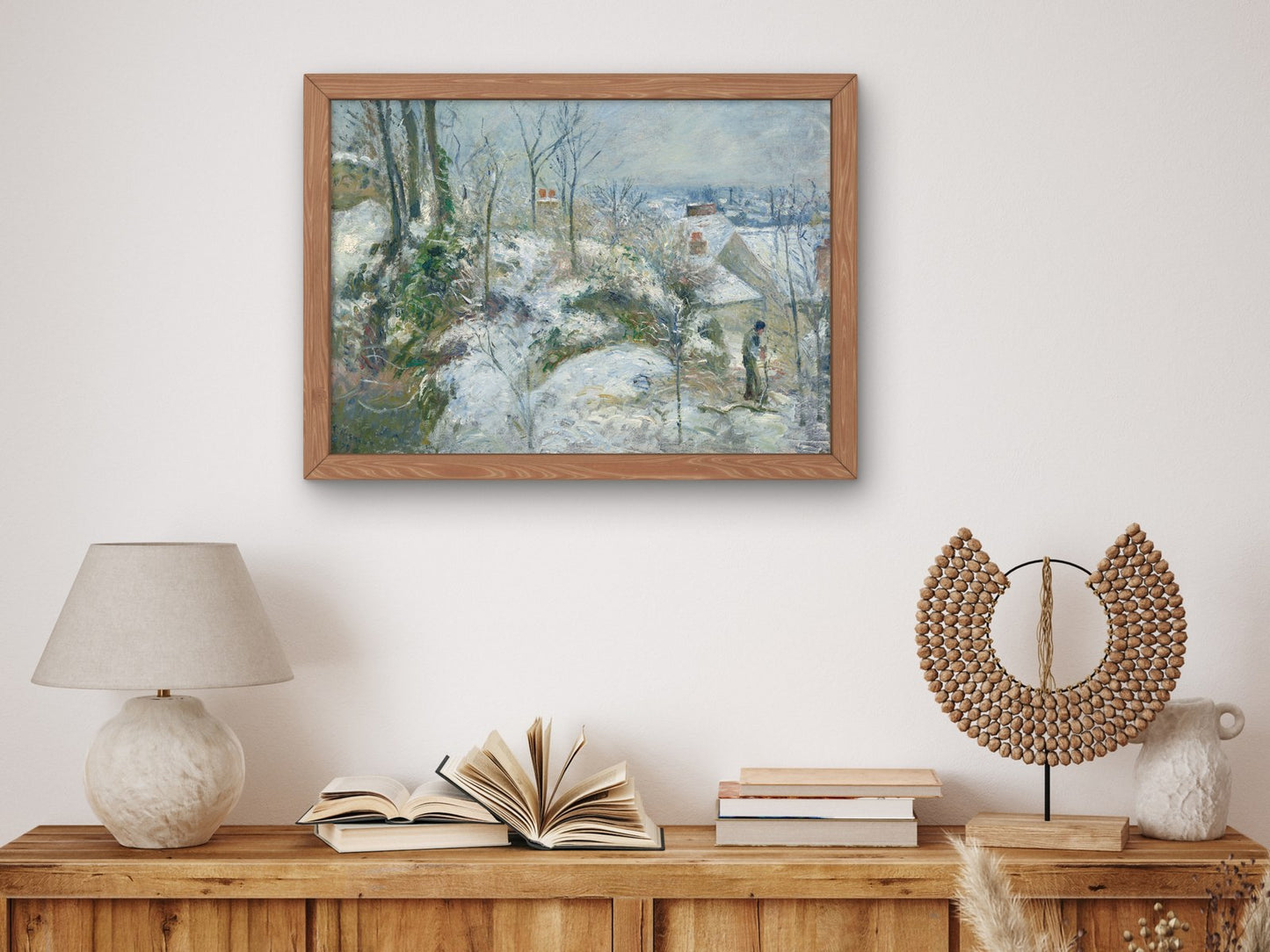 Rabbit Warren at Pontoise Snow by Camille Pissarro 1879, Wall Art Print, Fine Art Reproduction, Museum Quality Decor, Poster