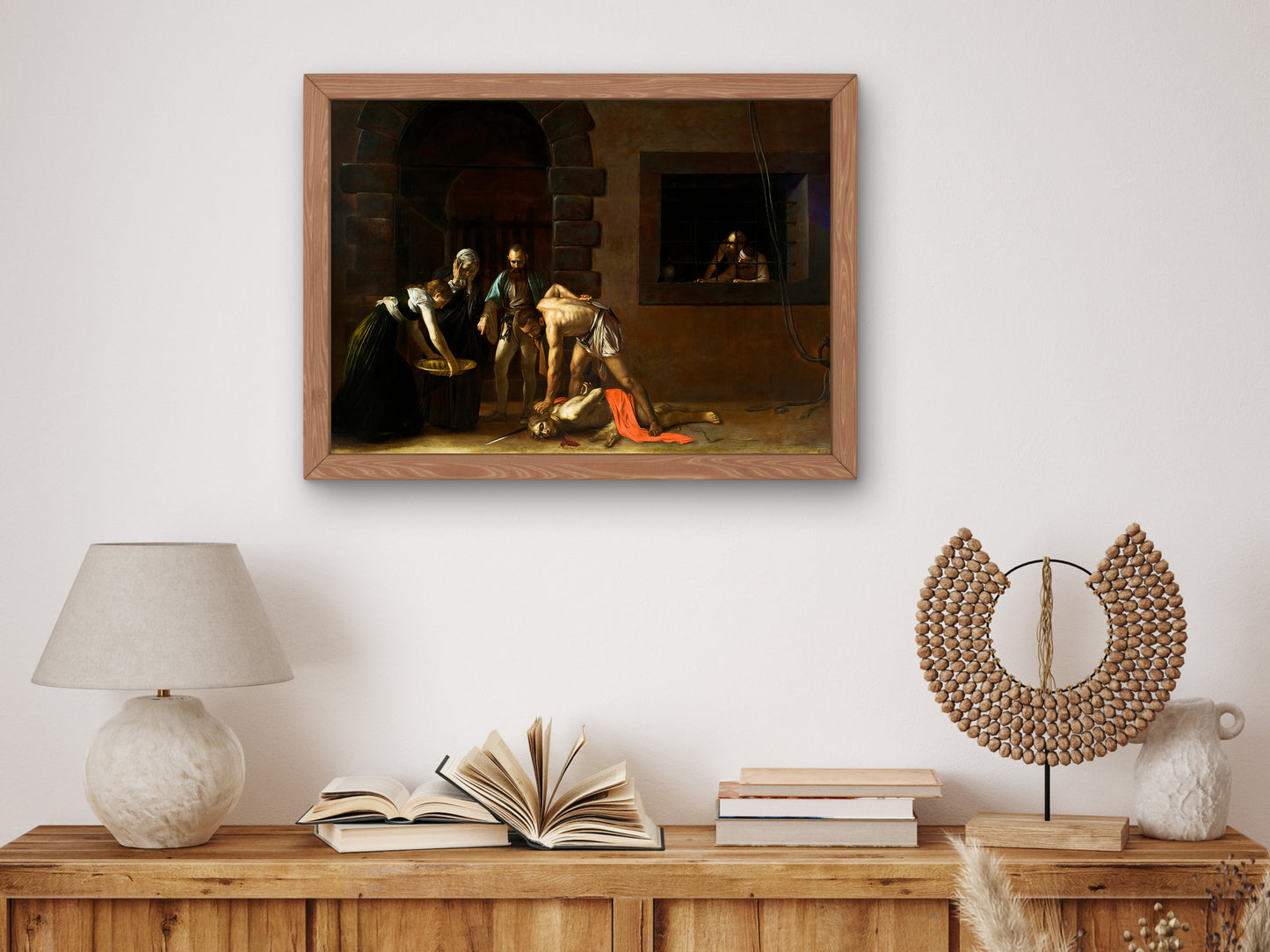 The Beheading of St. John the Baptist by Caravaggio 1608, Wall Art Print, Fine Art Reproduction, Museum Quality Decor, Poster