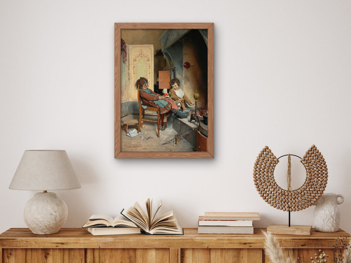 Joys of Childhood by Gaetano Chierici 1878, Wall Art Print, Fine Art Reproduction, Museum Quality Decor, Poster