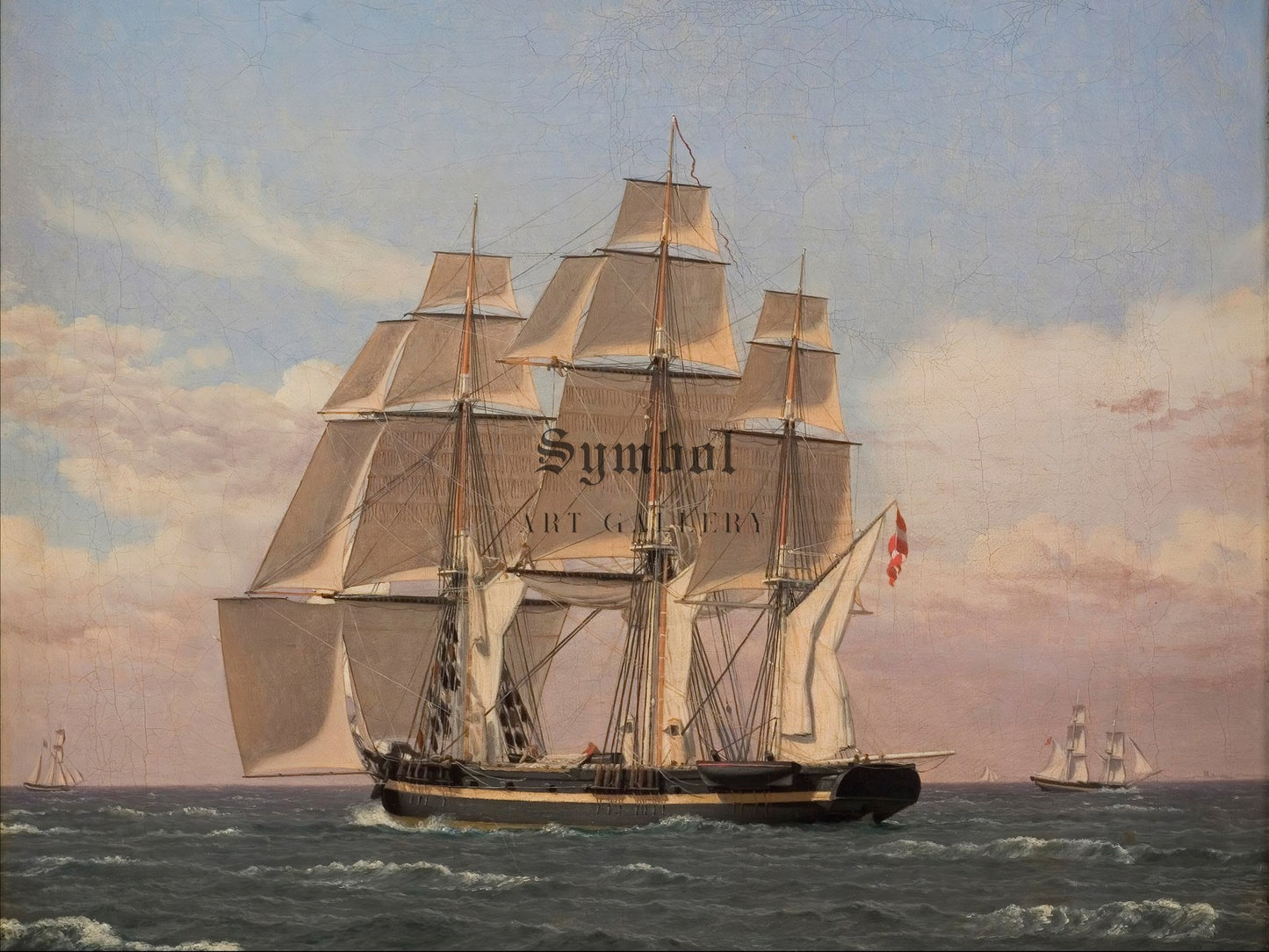 The Corvette Najaden Under Sail by Christoffer Wilhelm Eckersberg 1833, Wall Art Print, Fine Art Reproduction, Museum Quality Decor, Poster