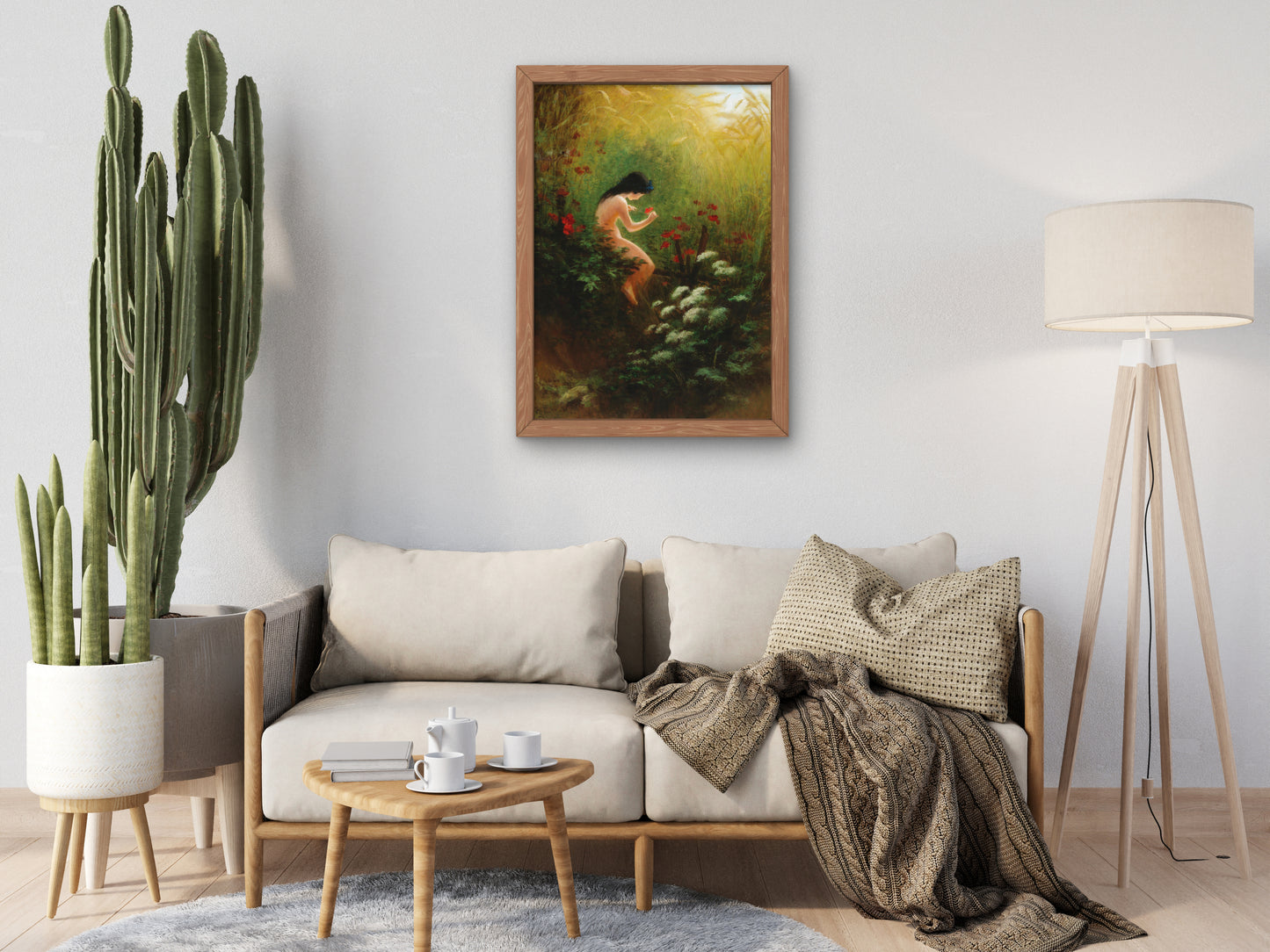 Girl with a Flower by Karl Wilhelm Diefenbach, Wall Art Print, Fine Art Reproduction, Museum Quality Decor, Poster