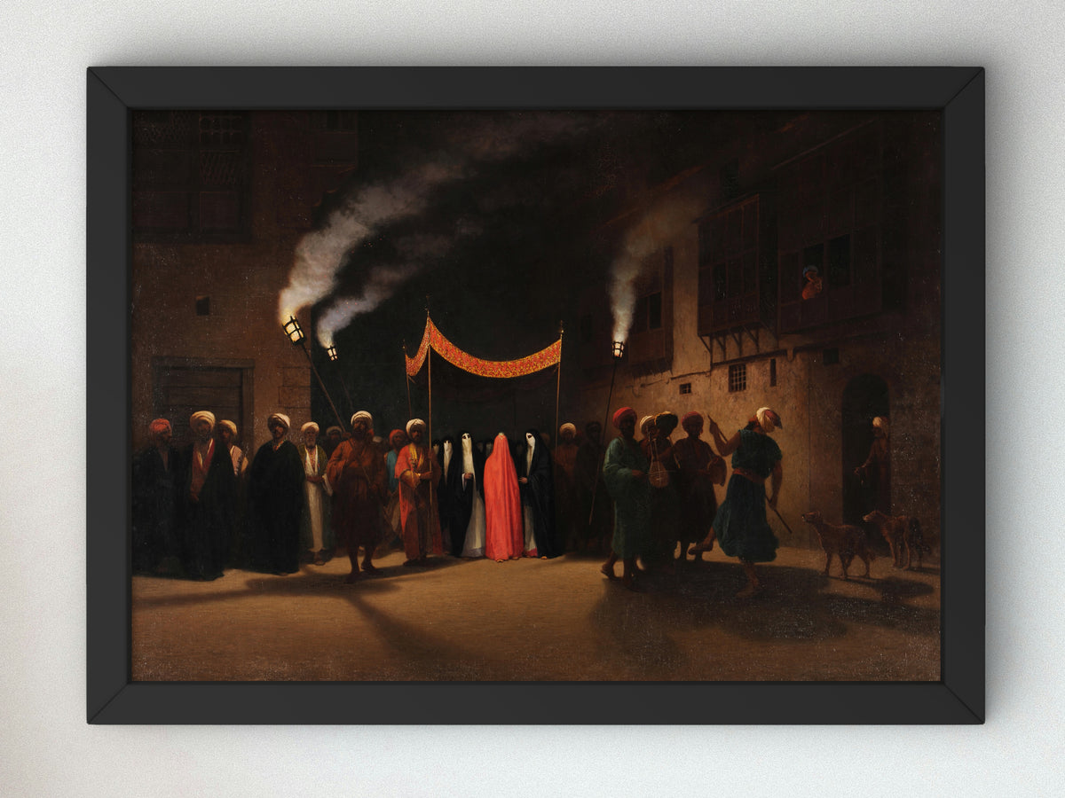 Arab Wedding in Cairo by Charles Théodore Frère 1865, Wall Art Print, Fine Art Reproduction, Museum Quality Decor, Poster