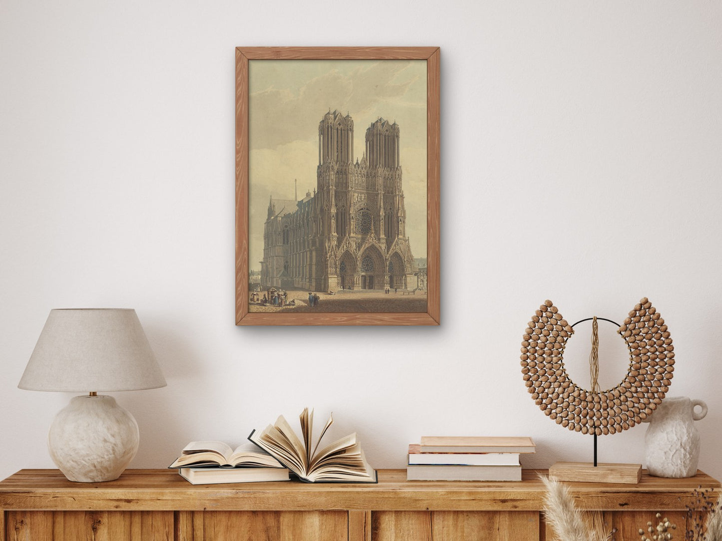 Portail de l'église Cathédrale de Rheims by Charles Wild 1823, Wall Art Print, Fine Art Reproduction, Museum Quality Decor, Poster