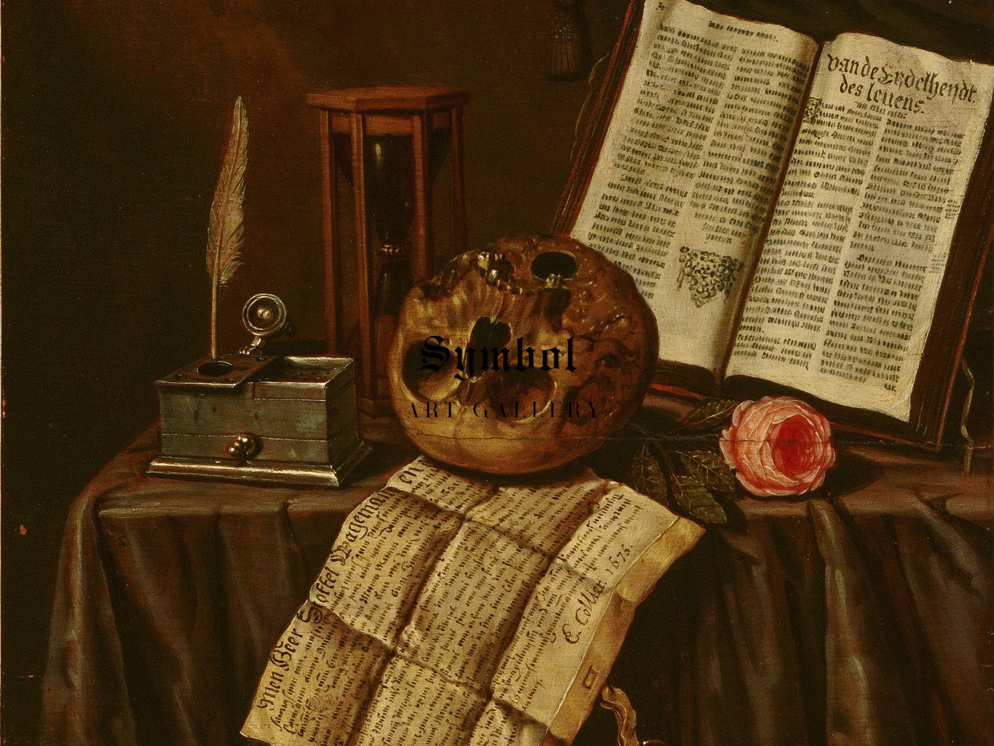 Vanitas Still Life by Edwaert Collier 1675, Wall Art Print, Fine Art Reproduction, Museum Quality Decor, Poster