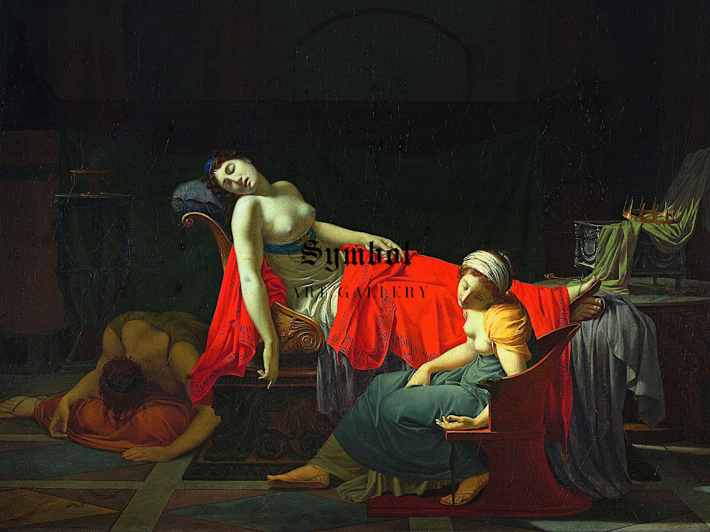 Death of Cleopatra by Jean Baptiste Regnault 1796, Wall Art Print, Fine Art Reproduction, Museum Quality Decor, Poster