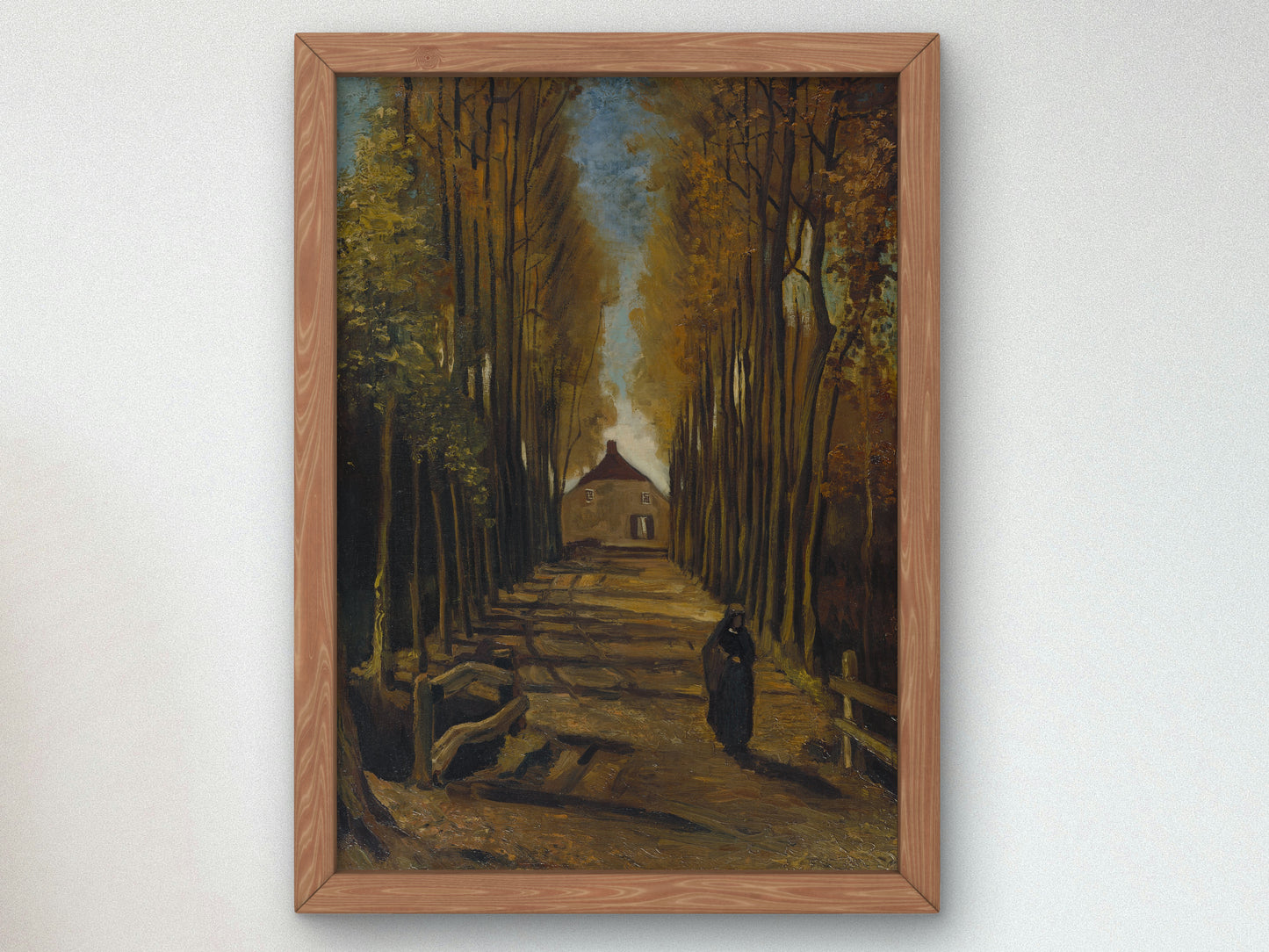 Avenue of Poplars in Autumn by Vincent van Gogh 1884, Wall Art Print, Fine Art Reproduction, Museum Quality Decor, Poster