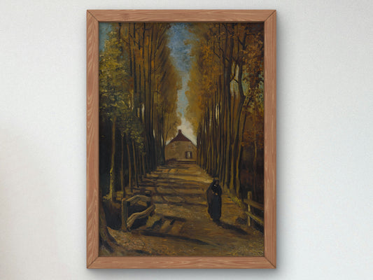 Avenue of Poplars in Autumn by Vincent van Gogh 1884, Wall Art Print, Fine Art Reproduction, Museum Quality Decor, Poster