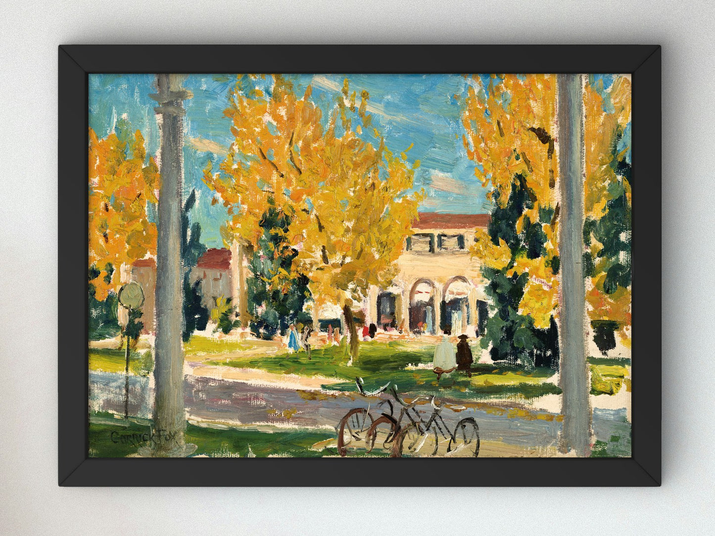 Colonnades of Canberra's Civic Centre by Ethel Carrick 1944, Wall Art Print, Fine Art Reproduction, Museum Quality Decor, Poster