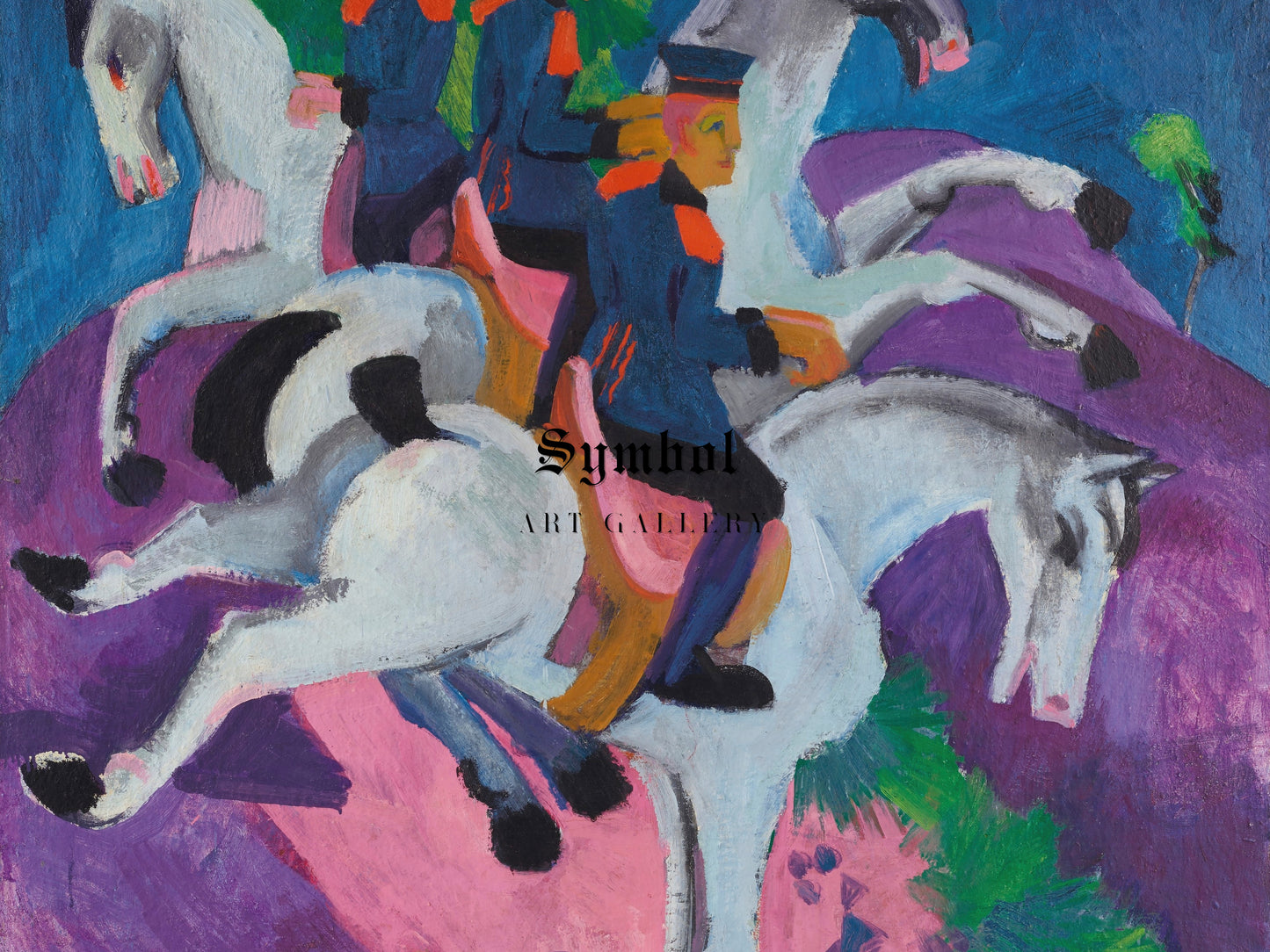Mounted Artillerymen by Ernst Ludwig Kirchner 1915, Wall Art Print, Fine Art Reproduction, Museum Quality Decor, Poster