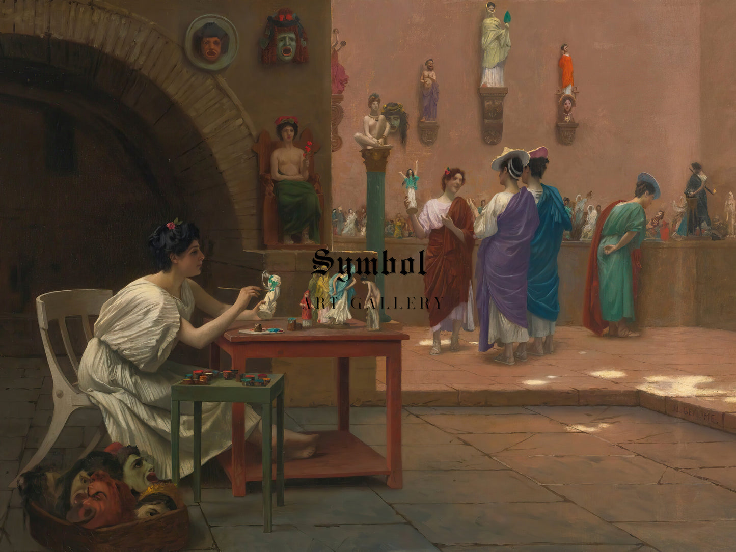 Atelier of Tanagra by Jean Léon Gérôme 1893, Wall Art Print, Fine Art Reproduction, Museum Quality Decor, Poster