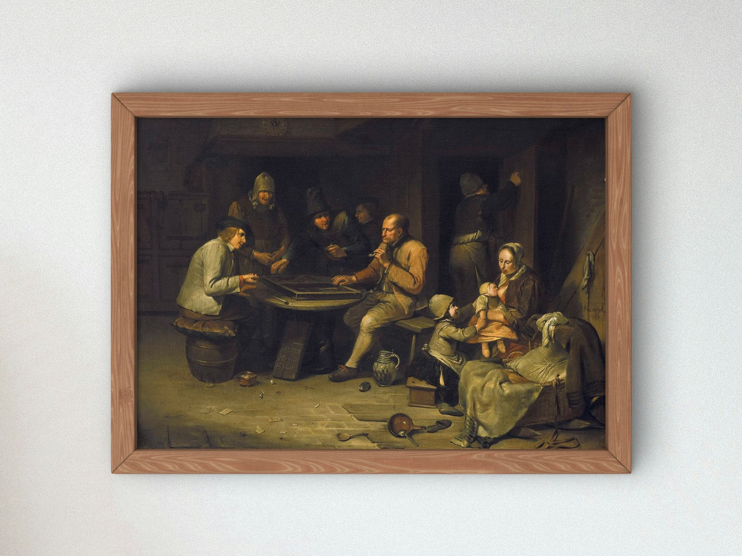 Inn with Backgammon Players by Egbert van Heemskerk II 1669, Wall Art Print, Fine Art Reproduction, Museum Quality Decor, Poster