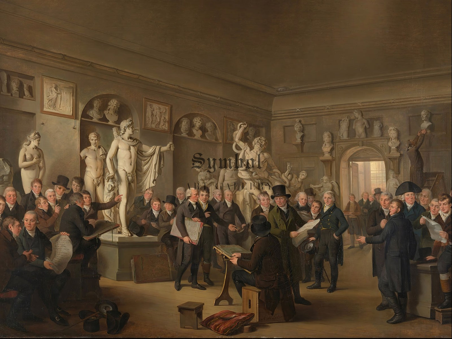 The Sculpture Gallery of the Felix Meritis Society by Adriaan de Lelie 1806, Wall Art Print, Fine Art Reproduction, Museum Quality Decor