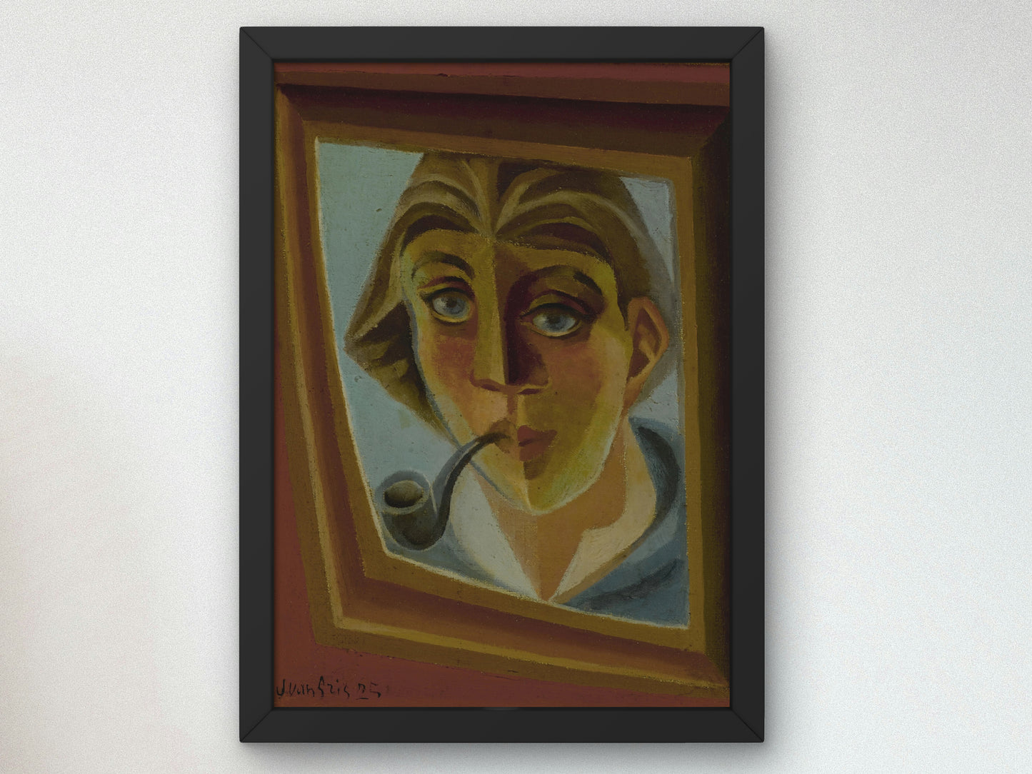 Man with a Pipe by Juan Gris 1925, Wall Art Print, Fine Art Reproduction, Museum Quality Decor, Poster