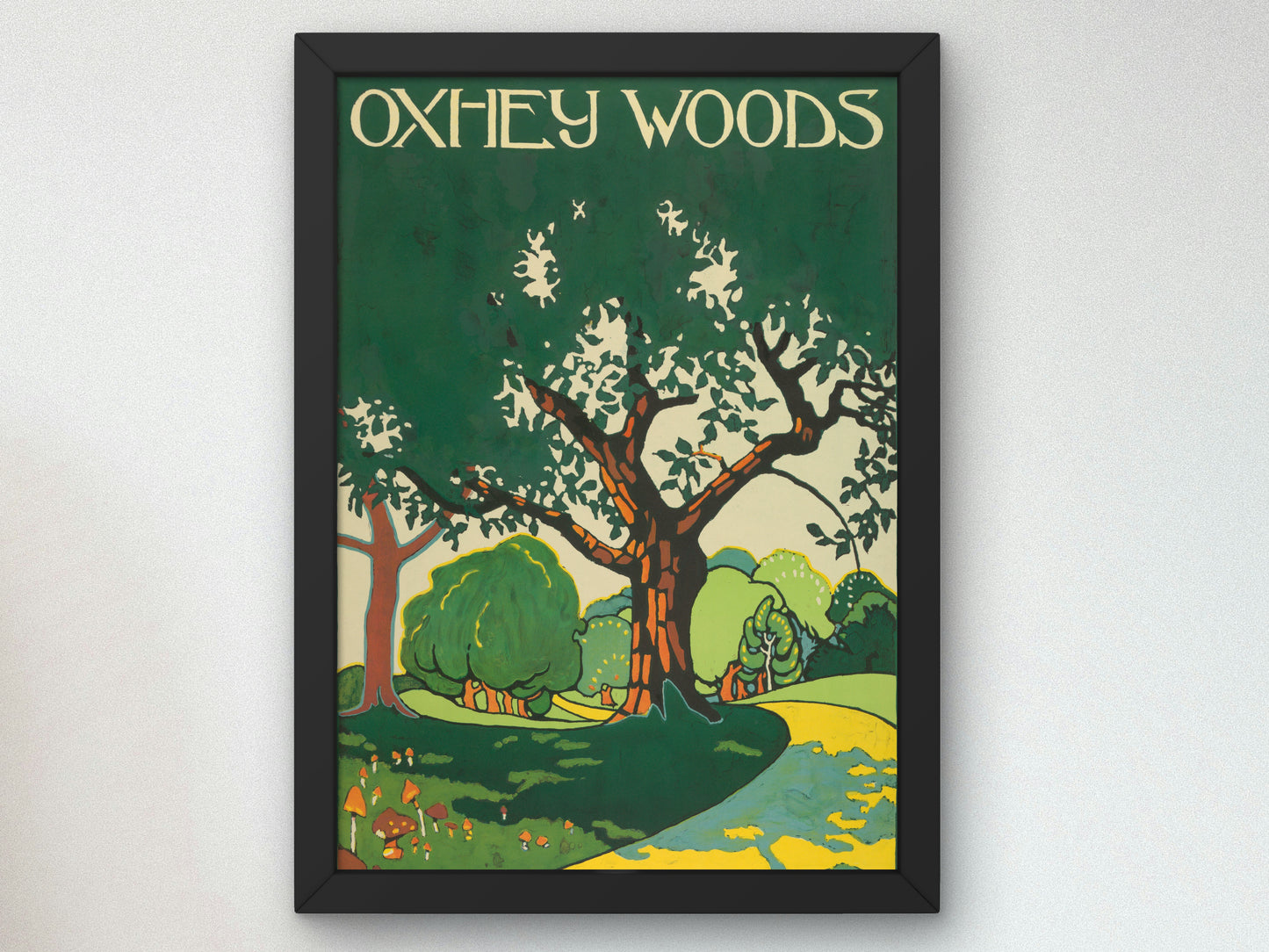 Oxhey Woods by Edward McKnight Kauffer 1915, Wall Art Print, Fine Art Reproduction, Museum Quality Decor, Poster