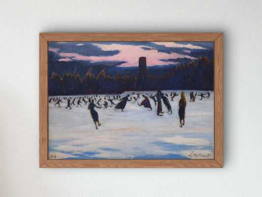Skaters in Marie Henriette Park, Ostend by Léon Spilliaert 1924, Wall Art Print, Fine Art Reproduction, Museum Quality Decor, Poster