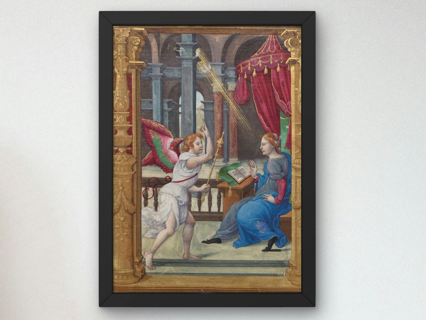The Annunciation, Matins, Office of the Virgin by Noël Bellemare 1530, Wall Art Print, Fine Art Reproduction, Museum Quality Decor, Poster