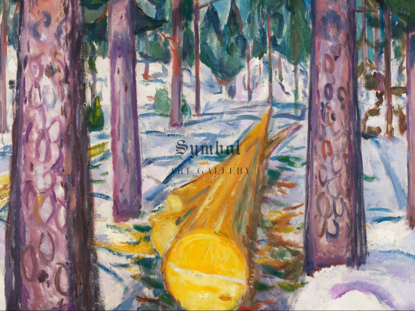 The Yellow Log by Edvard Munch 1912, Wall Art Print, Fine Art Reproduction, Museum Quality Decor, Poster