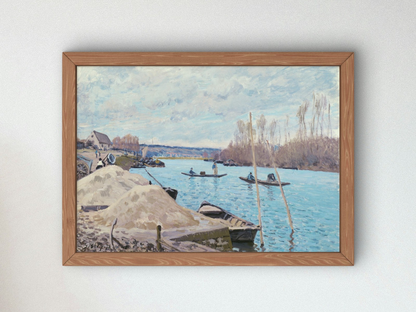 The Seine at Port Marly Piles of Sand by Alfred Sisley 1875, Wall Art Print, Fine Art Reproduction, Museum Quality Decor, Poster