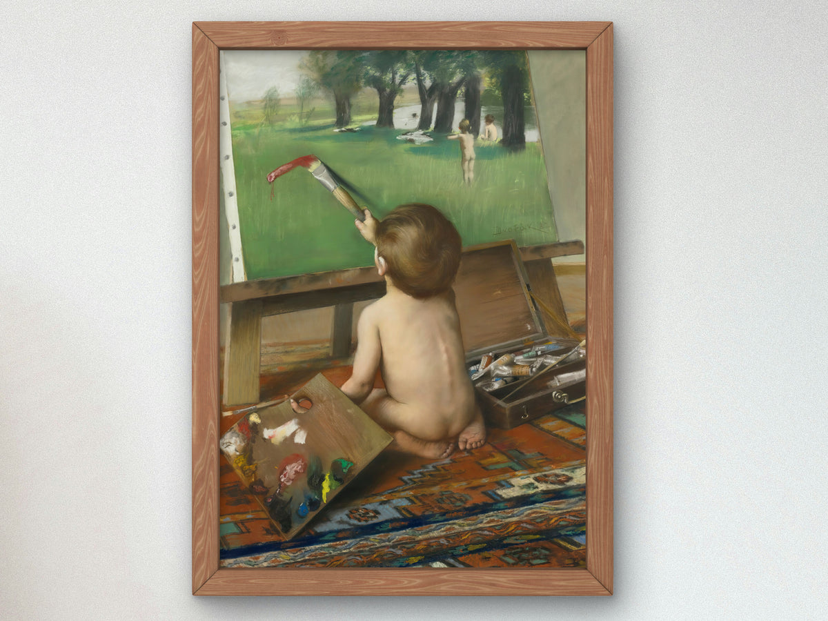 The Young Artist Playing Tricks by Frantisek Dvorak 1887, Wall Art Print, Fine Art Reproduction, Museum Quality Decor, Poster