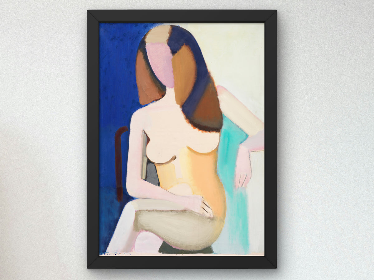 Seated Female Nude by Vilhelm Lundstrom 1950, Wall Art Print, Fine Art Reproduction, Museum Quality Decor, Poster