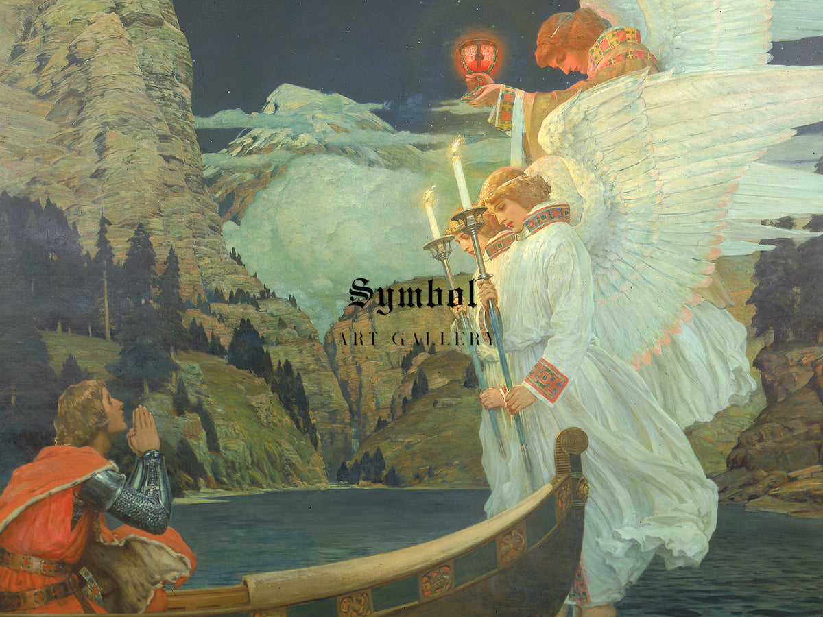 The Knight of the Holy Grail by Frederick Judd Waugh 1912, Wall Art Print, Fine Art Reproduction, Museum Quality Decor, Poster