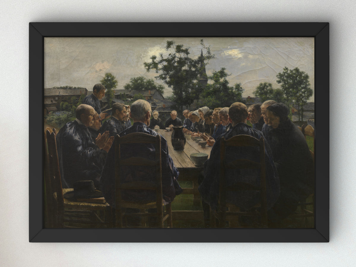 The Funeral Meal by Léon Frédéric 1886, Wall Art Print, Fine Art Reproduction, Museum Quality Decor, Poster