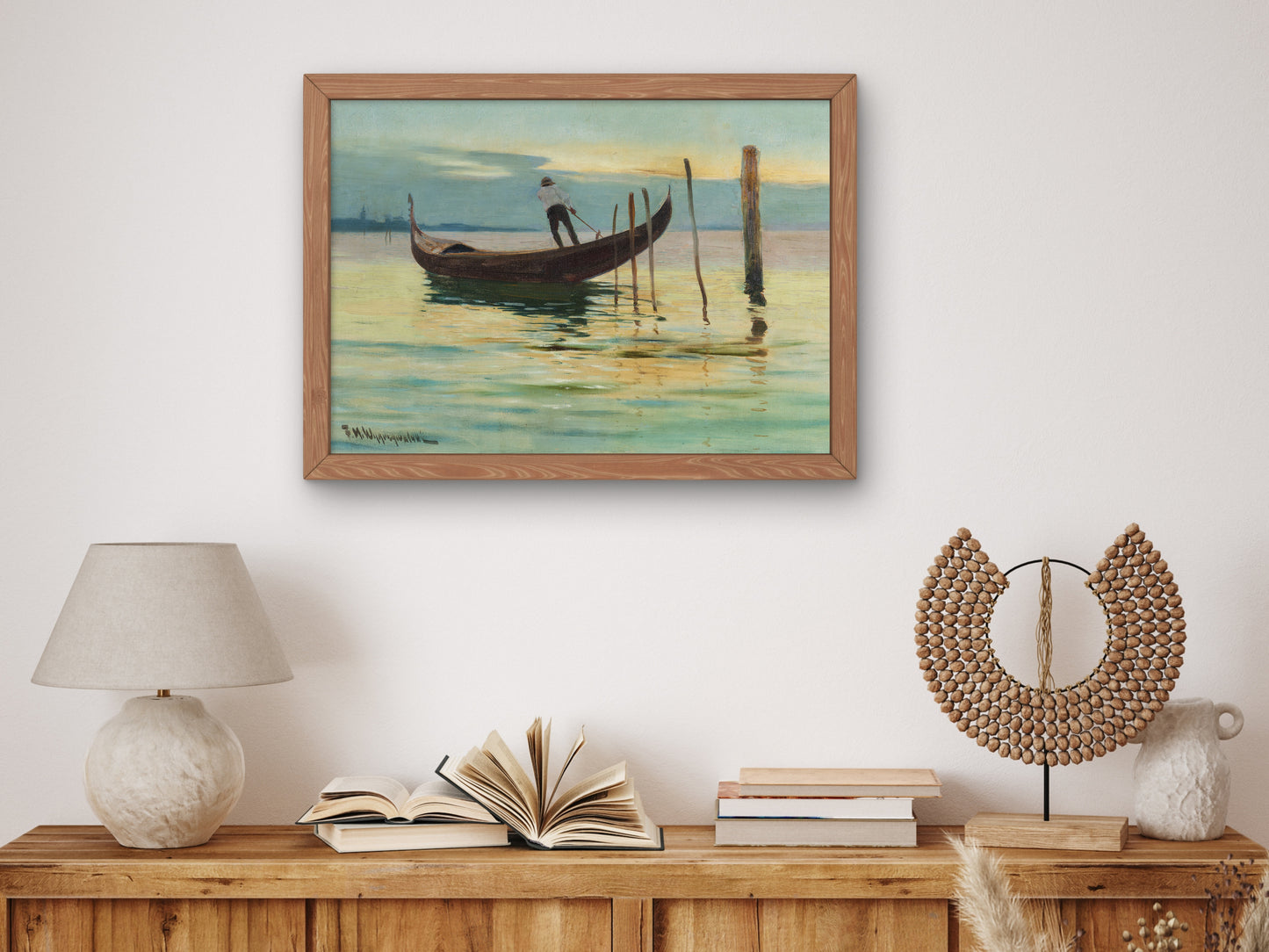 Gondolier by Feliks Michał Wygrzywalski, Wall Art Print, Fine Art Reproduction, Museum Quality Decor, Poster